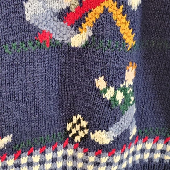 Vintage Northern Isles Hand Knit Freedom USA Prairie Land Sweater Cardigan Small - Picture 6 of 16